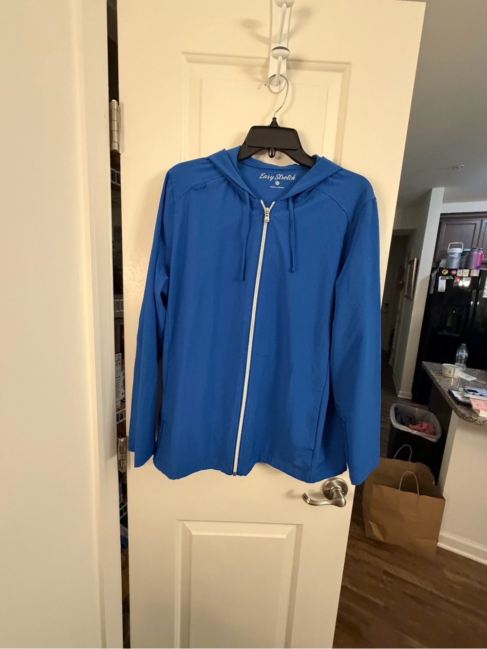 Easy Stretch Women's Blue Lightweight Zip Hoodie Jacket